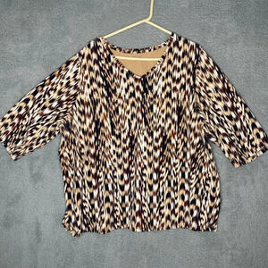 Catherines womens abstract animal print stretch casual tshirt soft 3X